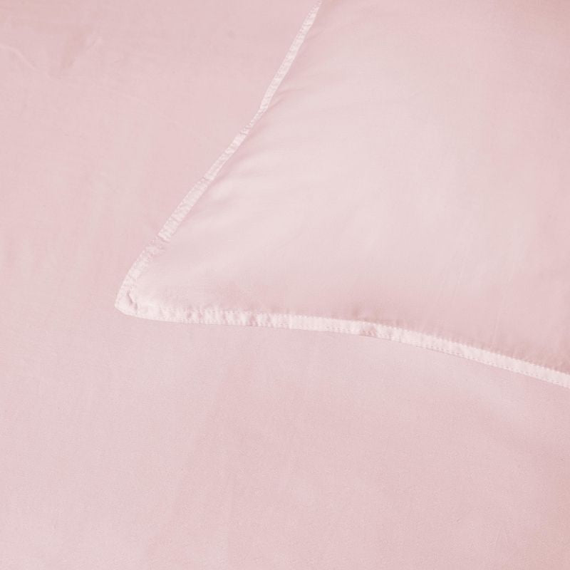 Accessorize Bamboo Cotton Double Stitch Blush Quilt Cover styled on bed.