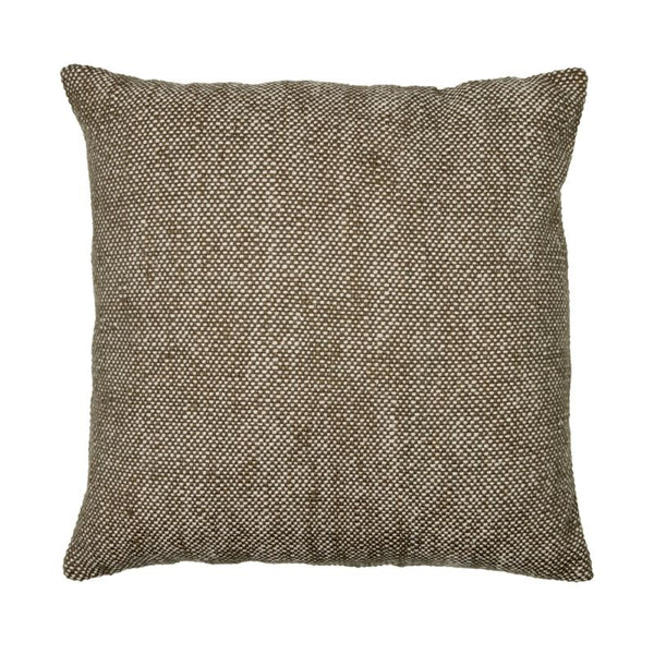 Close-up of textured green basket weave cushion.