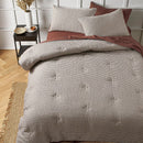 Accessorize Hokey Pokey Waffle Comforter in soft natural shade with matching pillowcases.
