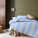 Breezy blue striped washed cotton quilt cover by Accessorize.