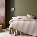 Regency Natural Washed Cotton Quilt Cover Set styled on a bed.