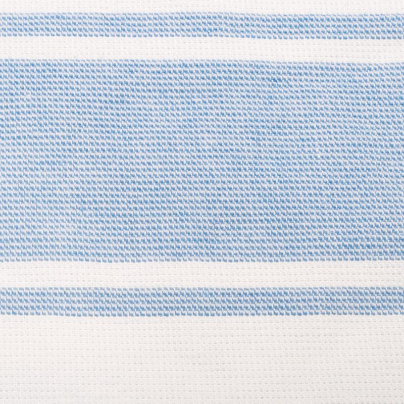 Lightweight striped cotton beach towel in coastal blue tones.