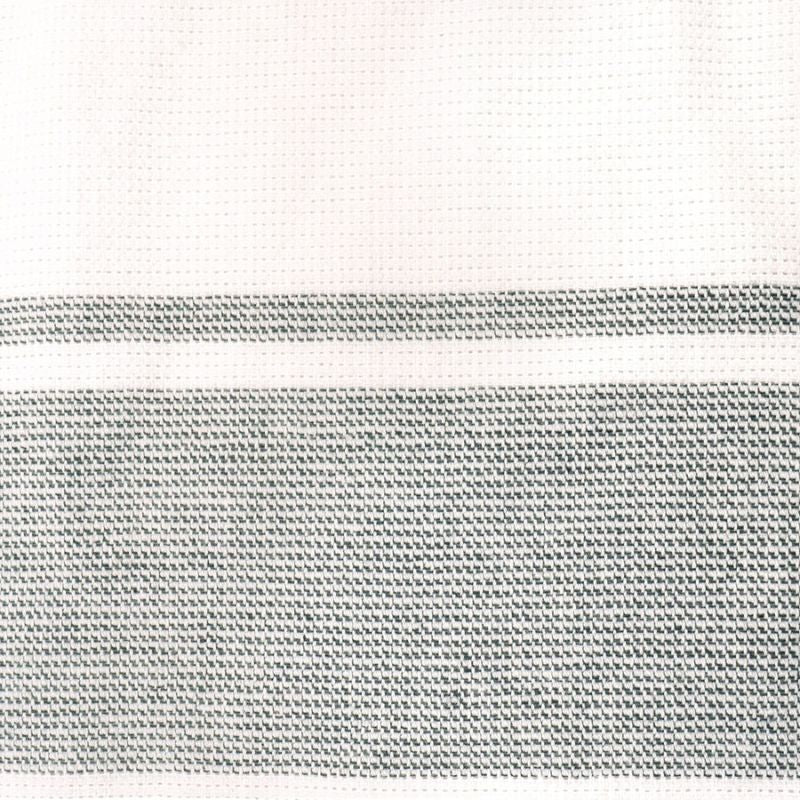 Lightweight striped cotton beach towel in natural moss tones, perfect for summer.