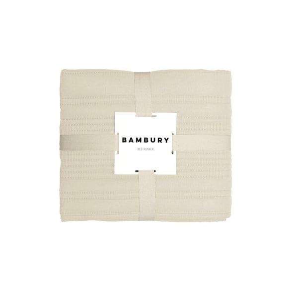 Soft beige quilted bed runner from the Bambury Flinders collection.