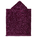 Bambury HiLo Nori-Berry Kids Poncho with deep berry leaf pattern.
