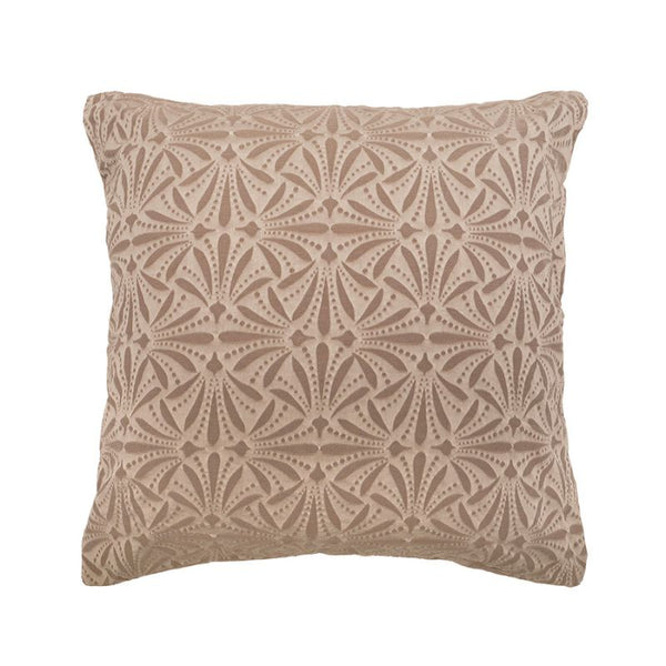 Bambury Huxley Brown European Pillowcase in soft brown cotton jacquard with geometric pattern.