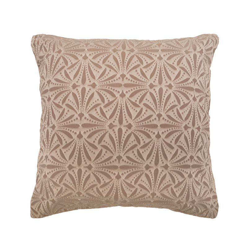 Bambury Huxley Brown European Pillowcase in soft brown cotton jacquard with geometric pattern.