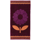 Bambury Jacquard Dana Beach Towel laid flat showing full retro flower motif.