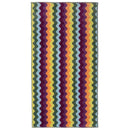 Vibrant cotton beach towel featuring retro wavy stripes from Bambury.