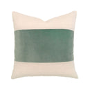 Bambury Kembla Eucalyptus Square Cushion featuring green and natural colour block design.