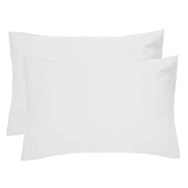 Bambury Linen White Pillowcase Pair made from 100% linen with a relaxed, soft texture.
