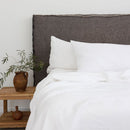 Bambury Linen White Pillowcase Pair made from 100% linen with a relaxed, soft texture.