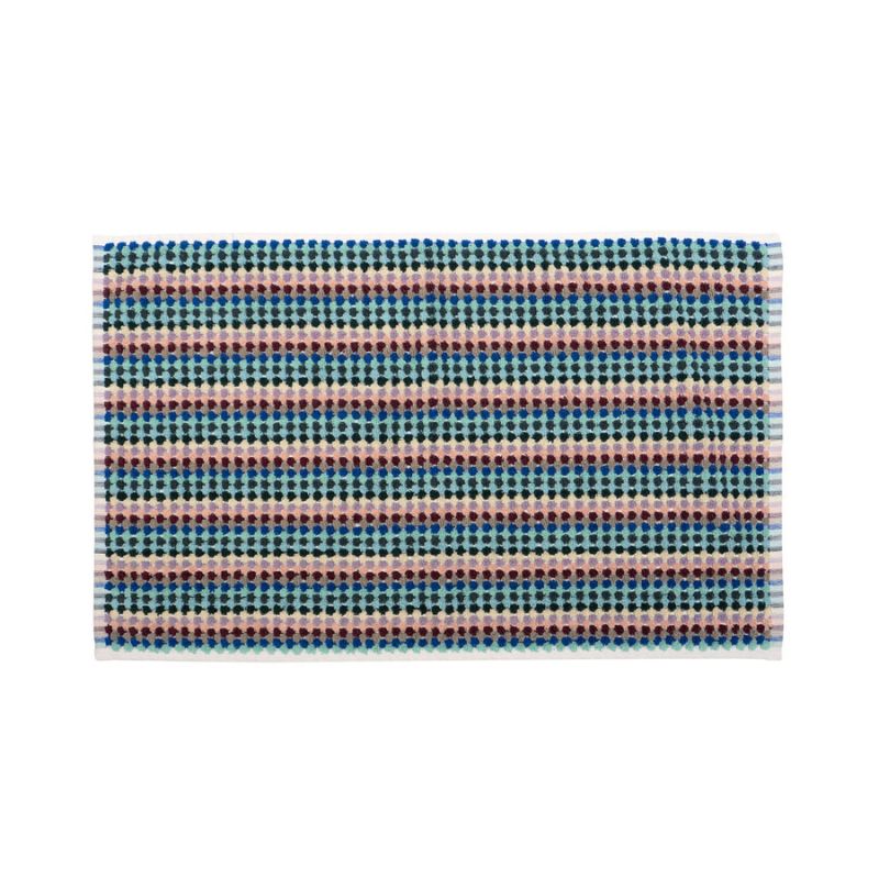 Rectangular doormat with striped pattern on a white background