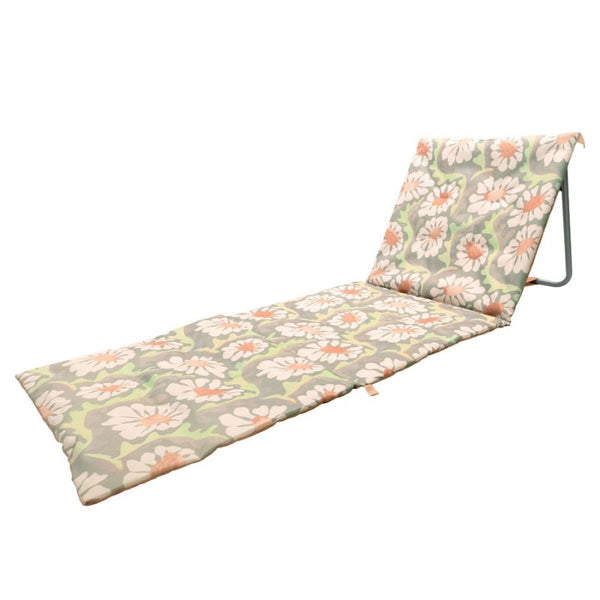 Bambury Sadie Beach Lounger with adjustable backrest in floral design.