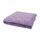 Lightweight knitted lilac throw blanket by Bambury styled for everyday comfort.