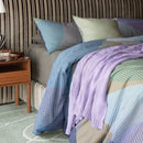 Lightweight knitted lilac throw blanket by Bambury styled for everyday comfort.