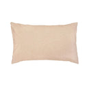 Close-up of cotton quilt cover showing subtle floral pattern in beige and sage tones.