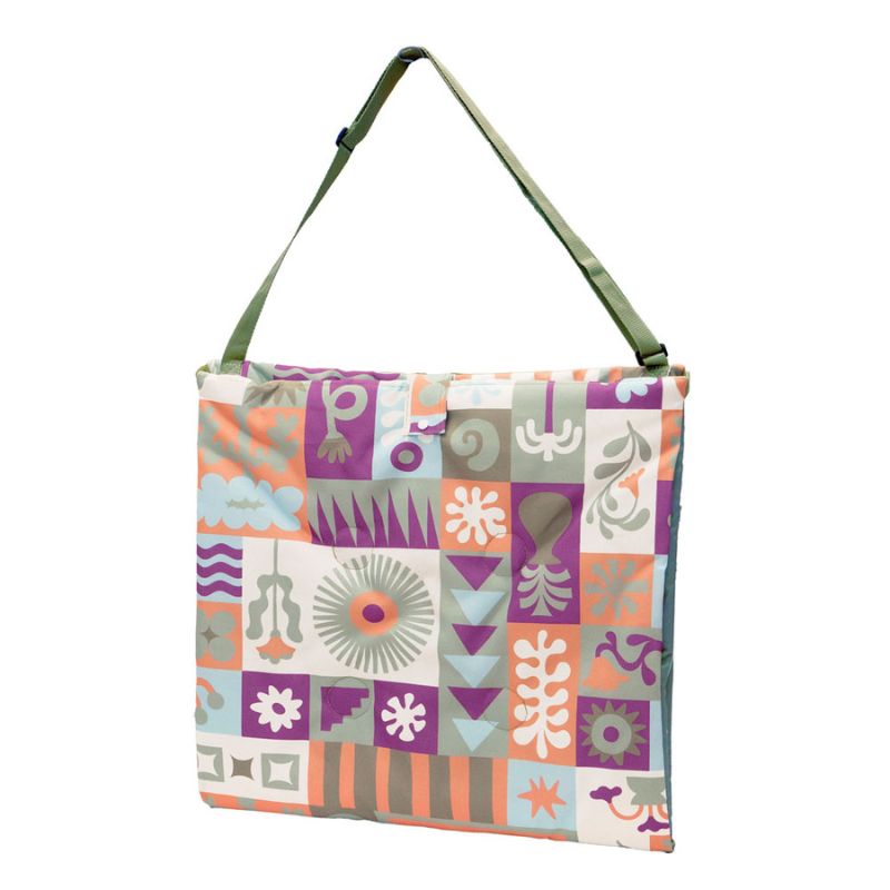 Bambury Zippora Beach Lounger in colourful retro print with adjustable backrest.