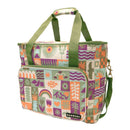 Bambury Zippora Large Cooler Bag with retro floral patchwork print and green straps.