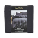 Bedroom featuring Bas Phillips Monaco Slate Quilt Cover and matching pillowcases.