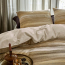 Bedding House Elie Natural Quilt Cover Set with striped neutral design.