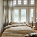 Bedding House Elie Natural Quilt Cover Set with striped neutral design.