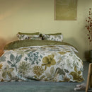 Bedding House Lilian Green Quilt Cover Set with botanical leafy design.