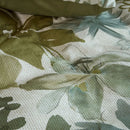 Bedding House Lilian Green Quilt Cover Set with botanical leafy design.