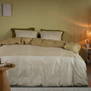 Bedding House Sanna Gold Quilt Cover Set with subtle pattern and warm tones.