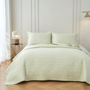 Lightweight quilted throw in a refreshing milky green tone.