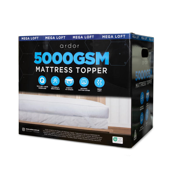 Ardor 5000GSM Mattress Topper with mega loft fill.