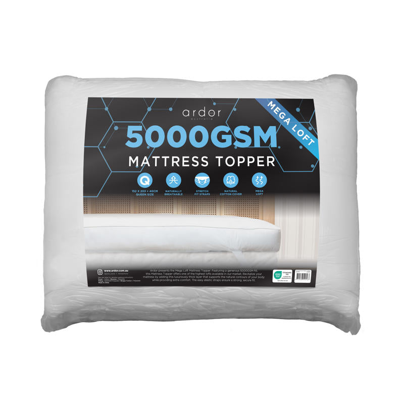 Ardor 5000GSM Mattress Topper with mega loft fill.