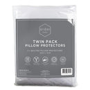 Close-up of soft quilted pillow protector texture.