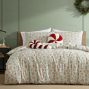 Festive quilt cover set creating a cheerful Christmas-themed bedroom.