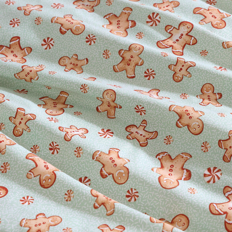 Festive quilt cover set creating a cheerful Christmas-themed bedroom.