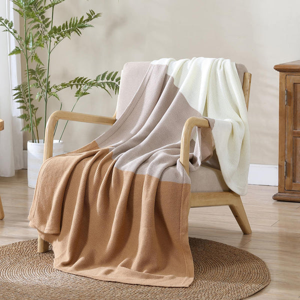Beautiful neutral tones of cream, taupe, and caramel that complement any décor style