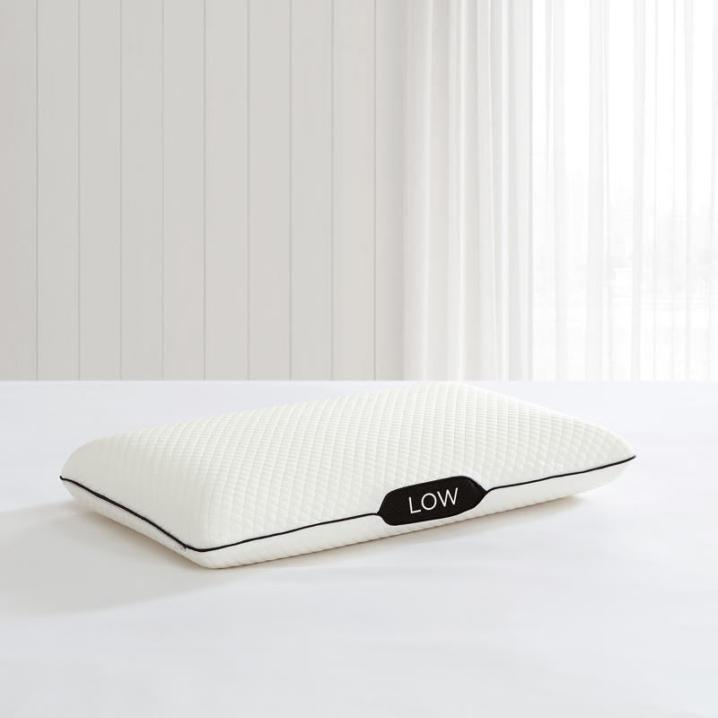 Ardor Low Profile White Memory Foam Pillow with soft quilted cover