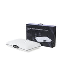 Ardor Medium Profile White Memory Foam Pillow with black trim