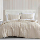 Textured stripe design adds a beautiful sense of depth and relaxed sophistication.