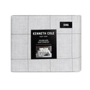 Close-up of grid pattern on Kenneth Cole Holden Grey Quilt Cover fabric.