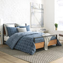 Kenneth Cole Holden Grid Indigo Quilt Cover Set