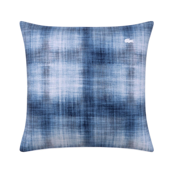 Lacoste L Denim European Pillowcase with washed denim-inspired texture.