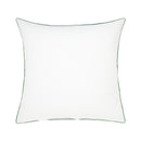Lacoste L Tamis Blanc European Pillowcase in crisp white with green piping.