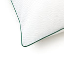 Lacoste L Tamis Blanc European Pillowcase in crisp white with green piping.