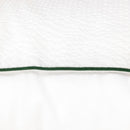 Lacoste L Tamis Blanc European Pillowcase in crisp white with green piping.