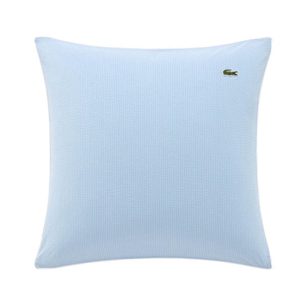 Lacoste L Tamis Sky European Pillowcase in soft blue with white piping