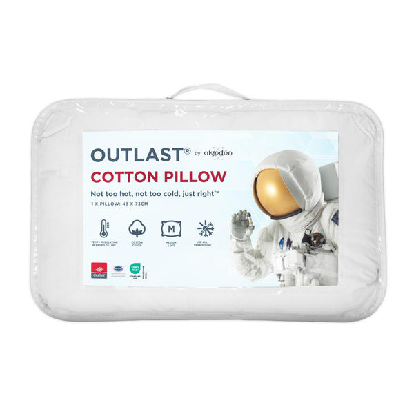 Soft and breathable cotton pillow ideal for year-round use.