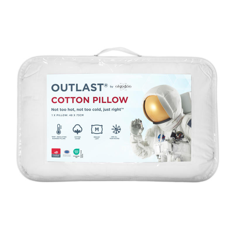 Soft and breathable cotton pillow ideal for year-round use.
