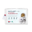 Outlast by Algodon Waterproof Pillow Protectors 2 Pack in packaging featuring astronaut design.