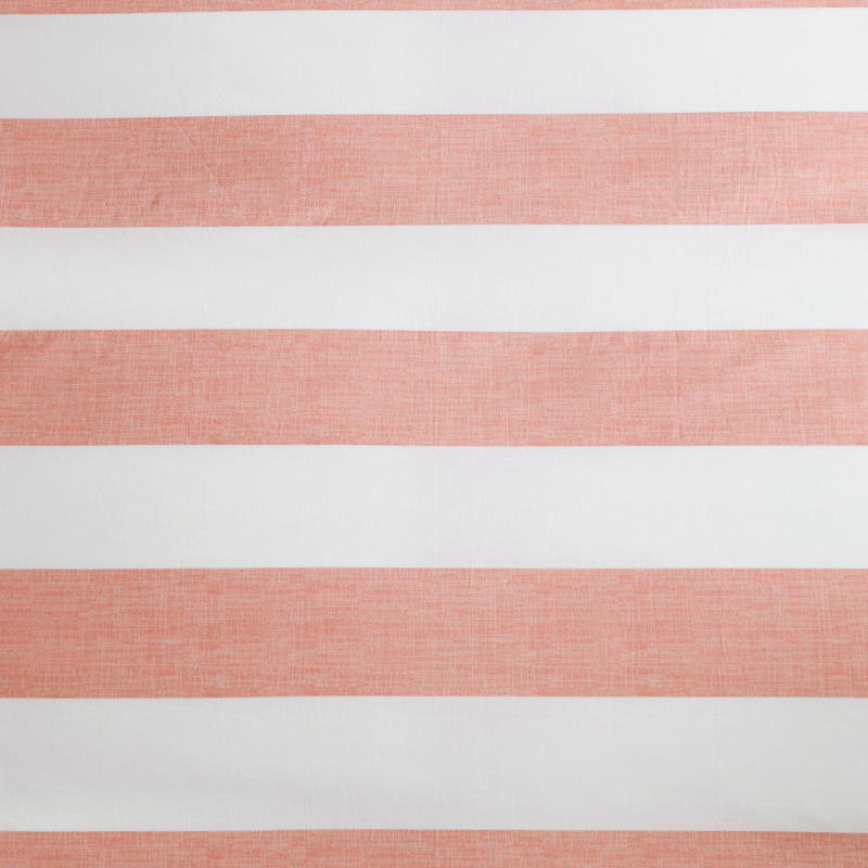 Wide stripe coral quilt cover set in soft, breathable cotton.